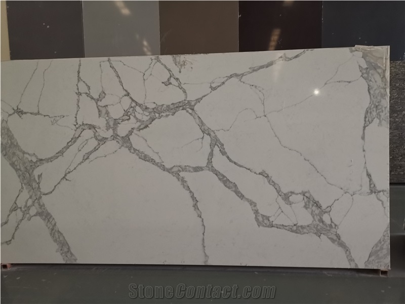 2022 Best Sale Calacatta Fred Quartz Slab Artificial Stone