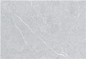 Angle Ash Grey Quartz Stone Worktop Kitchen Countertop