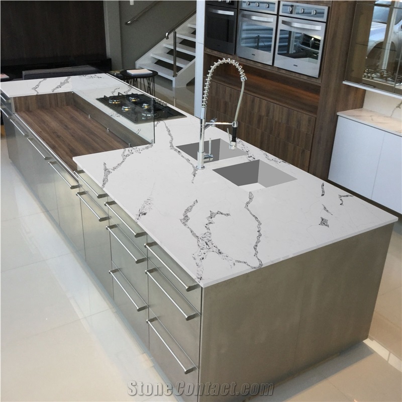 Artificial Calacatta Vagli Kitchen Top Quartz Countertops