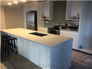 Artificial Quartz Bianca Veno Stone Slabs And Tiles For Kitchen