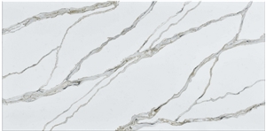 Artificial Quartz Calacatta Everest With Gold Pattern Slabs