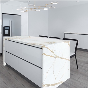 Artificial Quartz Calacatta Gold Stone For Countertop