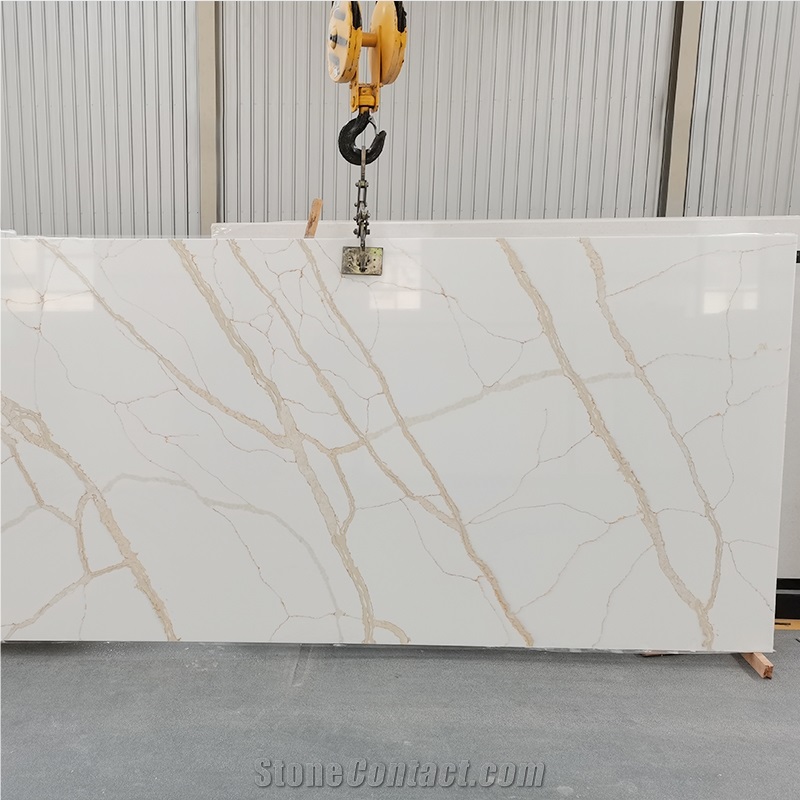Artificial Quartz Calacatta Gold Stone For Countertop