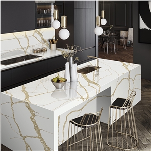 Artificial Quartz Calacatta Gold Stone For Countertop