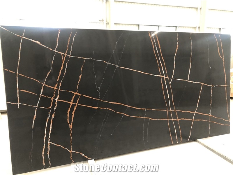 Artificial Quartz Lauren Gold Stone For Countertop