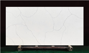 Artificial Stone Jazz White Quartz With Dense Fine Lines