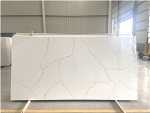 Artificial Stone Jazz White Quartz With Dense Fine Lines