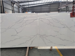 Artificial White Marble Quartz Kitchen Countertops