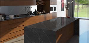 Black Calacatta Laurent Quartz Stone Countertops