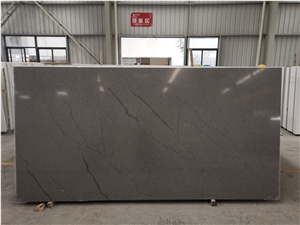 Calacatta Series Exotic Polish Gray Quartz Slab
