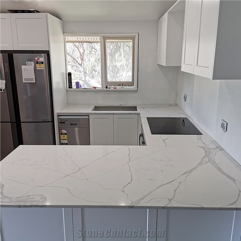 Calacatta Series Polished Infiniti Quartz Big Slab