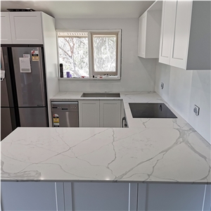 Calacatta Series Polished Infiniti Quartz Big Slab