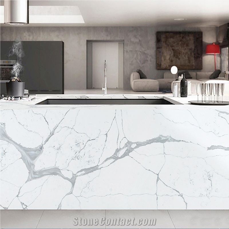 Calacatta Series Polished Infiniti Quartz Big Slab