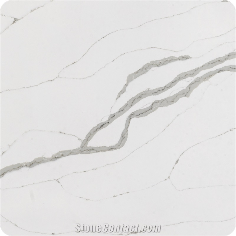 Calacatta White Quartz Big Size Slab Artificial Quartz Stone