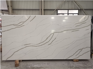 Calacatta White Quartz Big Size Slab Artificial Quartz Stone