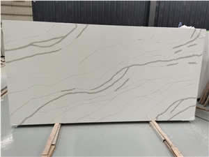 Calacatta White Quartz Big Size Slab Artificial Quartz Stone