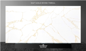 Engineered Stone Calacatta Quratz With Gold Veins