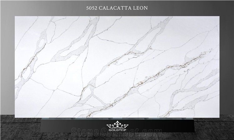 Engineered Stone Calacatta Quratz With Gold Veins
