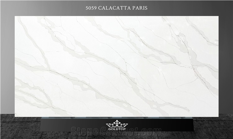 Engineered Stone Calacatta Quratz With Gold Veins