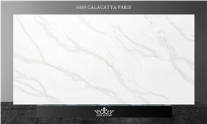 Engineered Stone Calacatta Quratz With Gold Veins