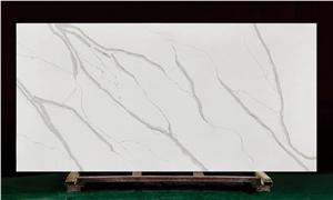 Fashion Design Style Calacatta White Quartz Jumbo Slabs,Tile