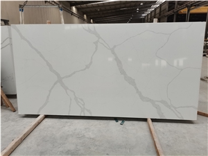 Grey Veins Calacatta Mystero Quartz Slab