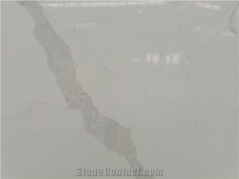 Grey Veins Calacatta Mystero Quartz Slab
