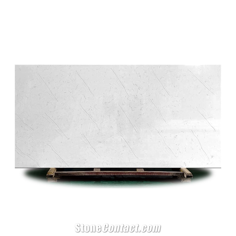 High Quality Bianca Veno Quartz Slab With Grey Veins