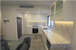 Hot Sale Pattern Calacatta Quartz Big Slabs Tiles