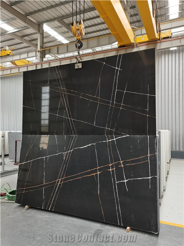 Hot Sales Tiles Slab 5048 Lauren Gold Artificial Quartz