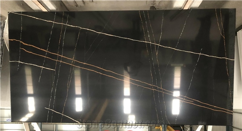 Hot Sales Tiles Slab 5048 Lauren Gold Artificial Quartz