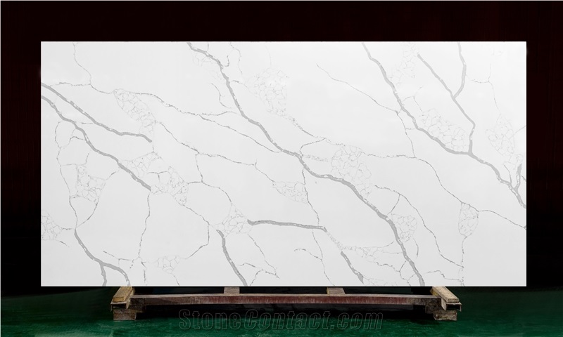 Laza White Artificial Slab Stone Grey Veins For Bathroom