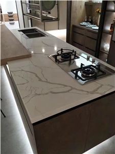Laza White Artificial Slab Stone Grey Veins For Bathroom