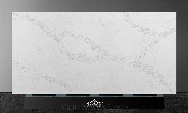 Moon Calacatta Artificial Stone Quartz Slab For Bathroom