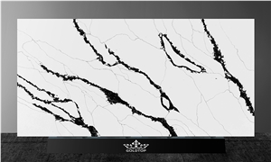 New Design Artificial Marble Look Calacatta Quartz Slab