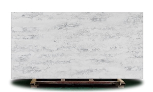 Polished Quartz Slab Beige White Vein Artificial Stone