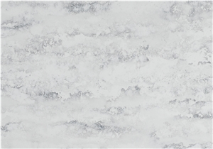 Polished Quartz Slab Beige White Vein Artificial Stone