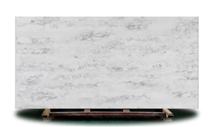 Polished Quartz Slab Beige White Vein Artificial Stone