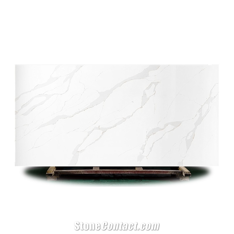 Strong Practicality Calacatta Series Unique Quartz Big Slab