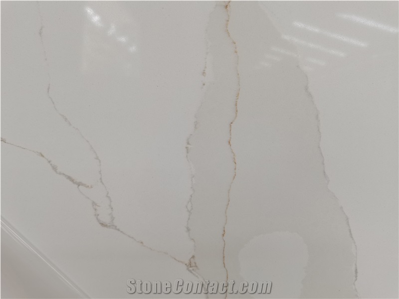 Strong Practicality Calacatta Series Unique Quartz Big Slab