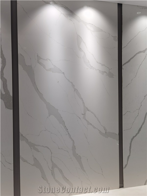 Strong Practicality Calacatta Series Unique Quartz Big Slab