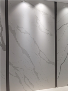 Strong Practicality Calacatta Series Unique Quartz Big Slab