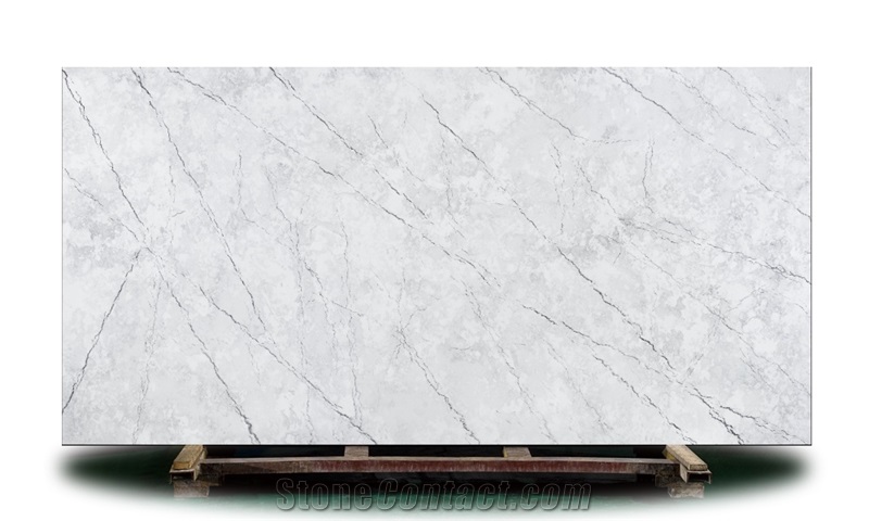 White Quartz Stone Countertop For Kitchen