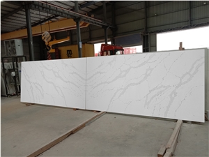 White Scotch Quartz Kitchen Island Countertops
