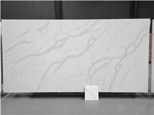White Scotch Quartz Kitchen Island Countertops