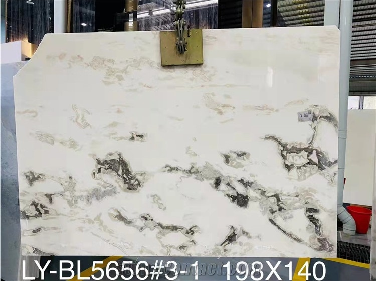 Gray White Color Natural Marble Stone Slab For Background