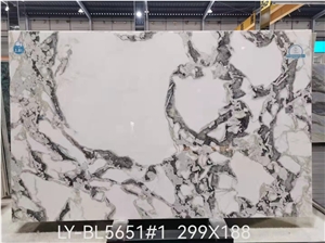 Gray White Color Natural Marble Stone Slab For Background