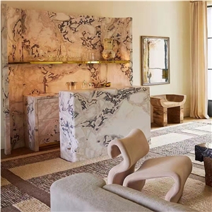 Gray White Color Natural Marble Stone Slab For Background