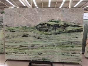 Luxury Natural Stone Green Cold Ice Jade Marble Slab