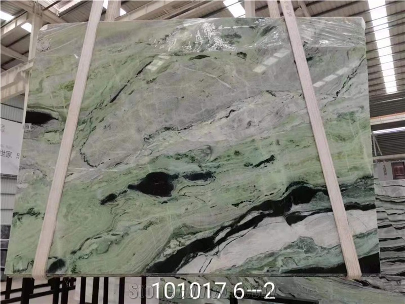 Luxury Natural Stone Green Cold Ice Jade Marble Slab